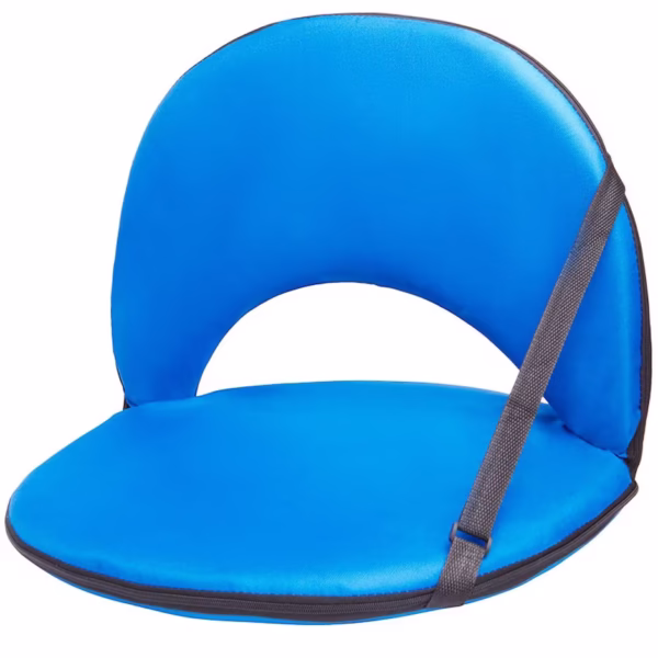 Travel Folding Cushioned Seat 5 Adjustable Positions Blue Or Gray