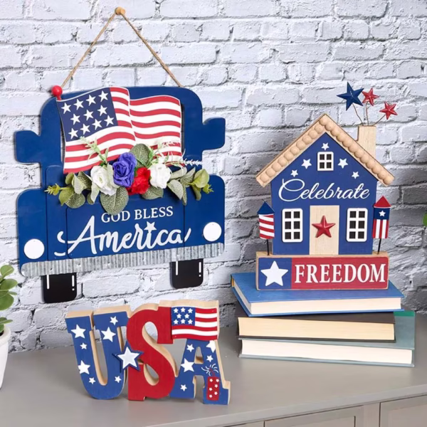 Patriotic USA Block Sign Americana Decor - Image 3
