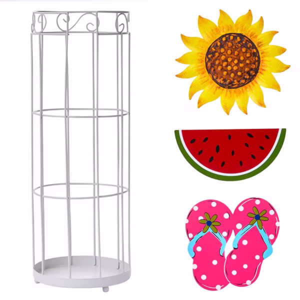 Decorative Plastic Cup Holder with Interchangeable Icons - Image 2