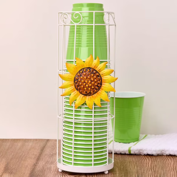 Decorative Plastic Cup Holder with Interchangeable Icons - Image 4