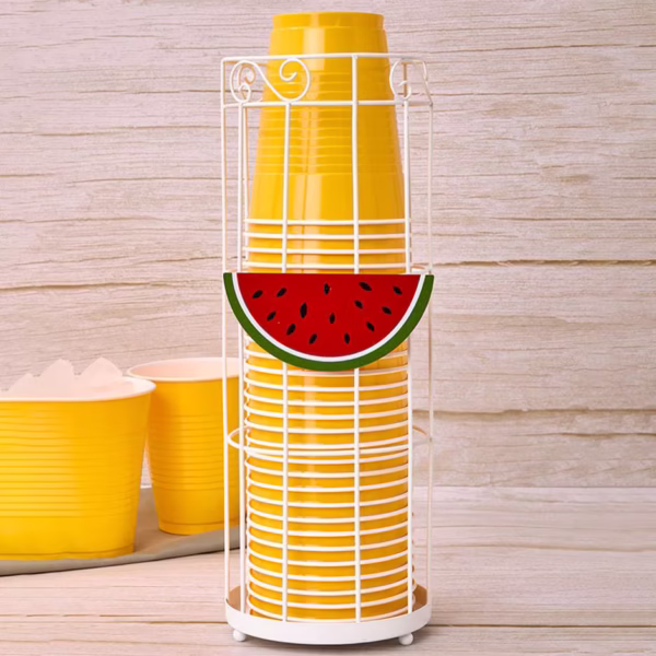 Decorative Plastic Cup Holder with Interchangeable Icons - Image 3