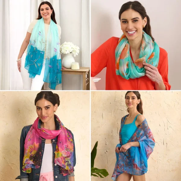 Women's Sheer and Lightweight Chiffon Scarf - Image 2